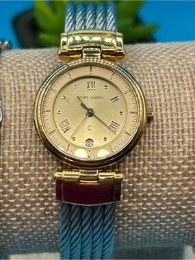 Philippe Charriol Cable Watch Two Tone Gold Plated Quartz Date